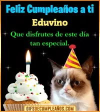 GIF Gato meme Feliz Cumpleaños Eduvino